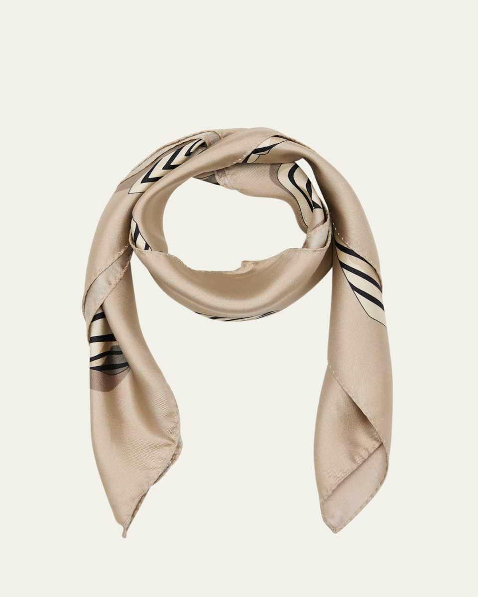Knotted Monogram Silk Scarf